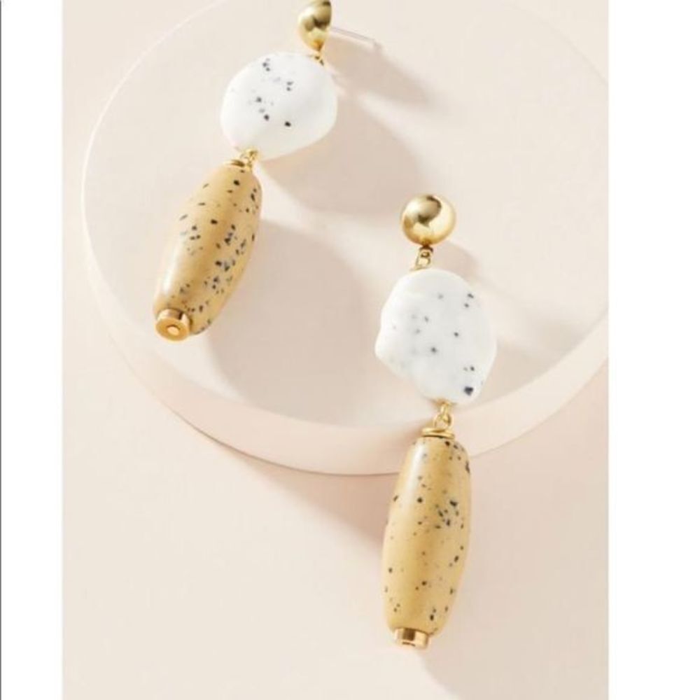 Anthropologie Castlecliff Pebble Drop Earrings